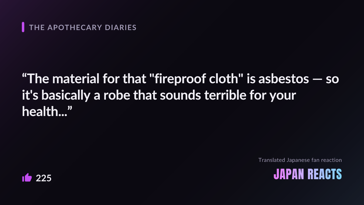 Apothecary Diaries Mini-Anime Episode 50: The 'Fireproof Robe' Is ...